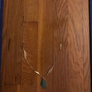 Gilded Reeds Aventurine Long Pendant